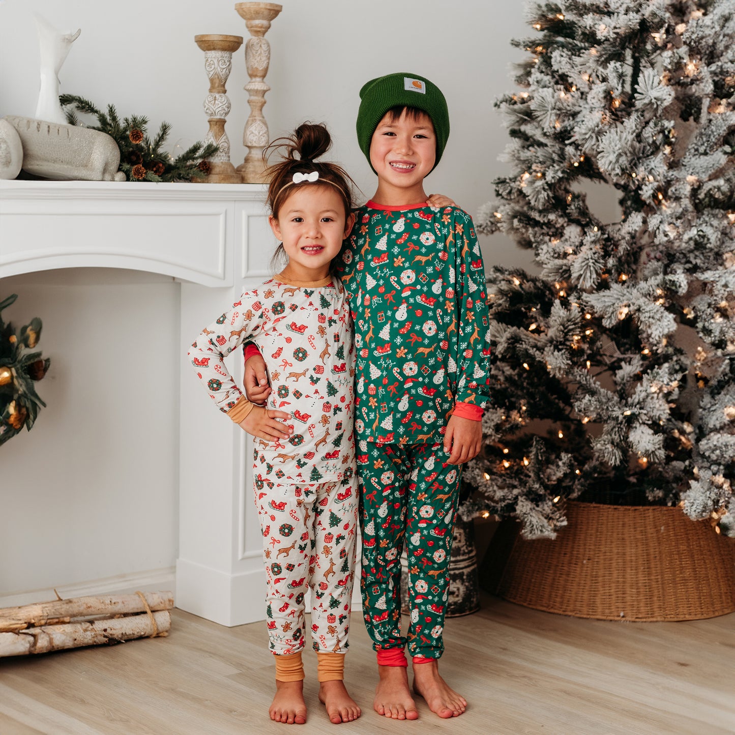 Children's Christmas Pajama Set | Soft & Merry Sleepwear In Green | 2024