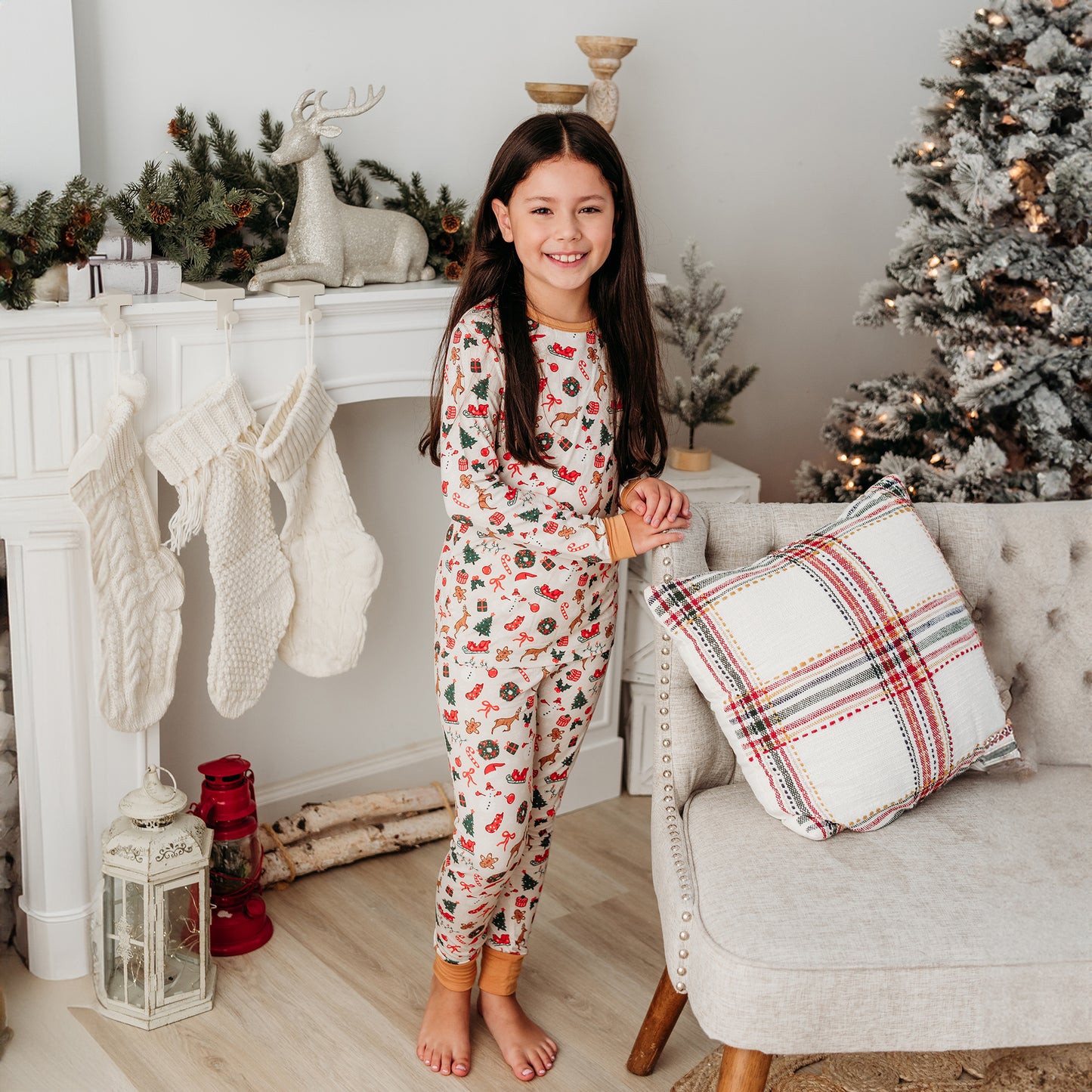 Children's Christmas Pajama Set | Soft & Merry Sleepwear In Ivory | 2024