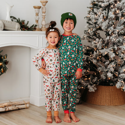 Children's Christmas Pajama Set | Soft & Merry Sleepwear In Green | 2024