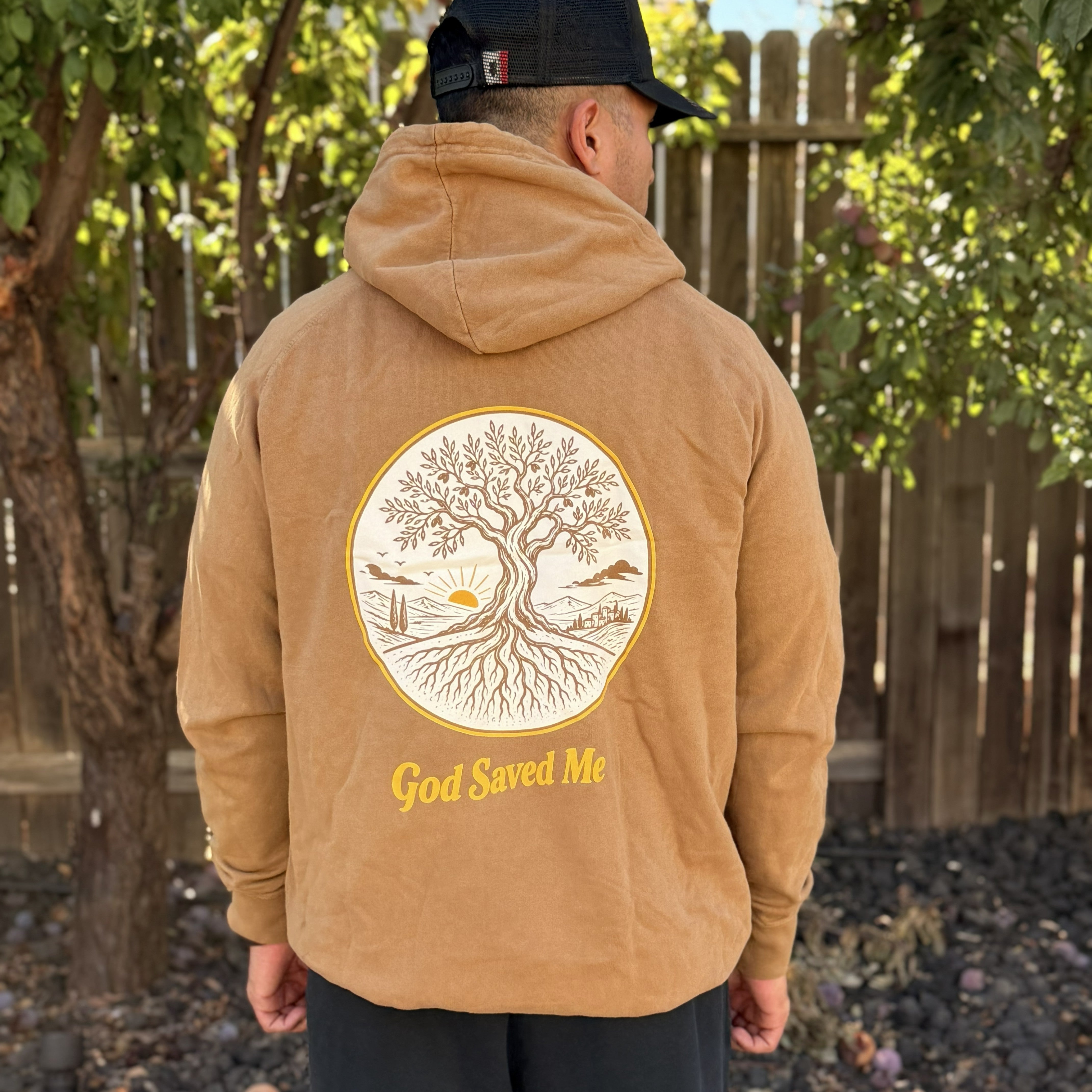 Olive Tree Hoodie: 100% ring-spun cotton