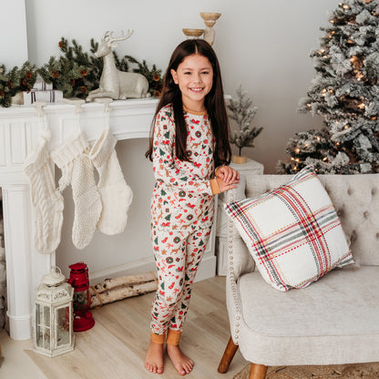 Children's Christmas Pajama Set | Soft & Merry Sleepwear In Ivory | 2024