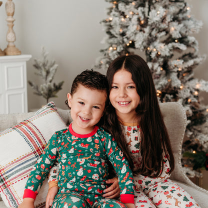 Children's Christmas Pajama Set | Soft & Merry Sleepwear In Green | 2024