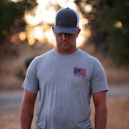 Adult T-Shirt with American Flag | Comfortable Graphic Tee