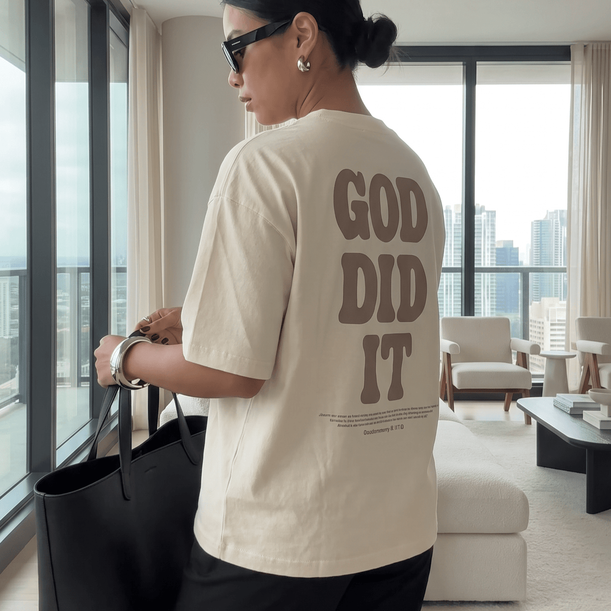 God Did It - Oversized Tee: 100% ring-spun cotton - Apostle Living Inc