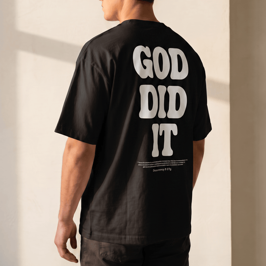 God Did It - Oversized Tee: 100% ring-spun cotton - Apostle Living Inc