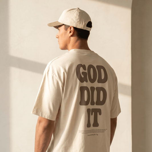 God Did It - Oversized Tee: 100% ring-spun cotton - Apostle Living Inc