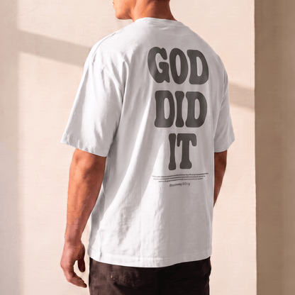 God Did It - Oversized Tee: 100% ring-spun cotton - Apostle Living Inc