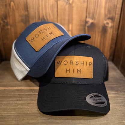 WORSHIP HIM Trucker Hat – Christian Faith Hat - Apostle Living Inc