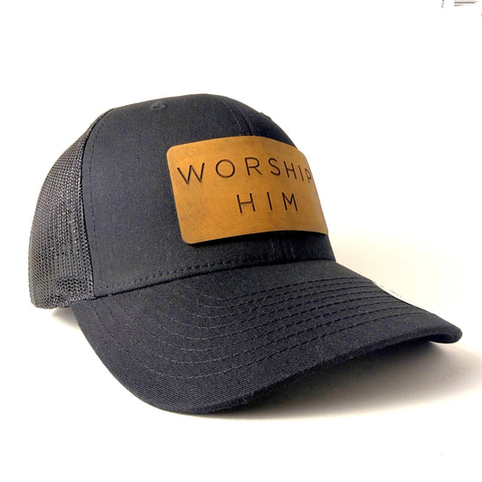 WORSHIP HIM Trucker Hat – Christian Hat - Apostle Living Inc