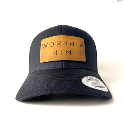 WORSHIP HIM Trucker Hat – Christian Hat - Apostle Living Inc